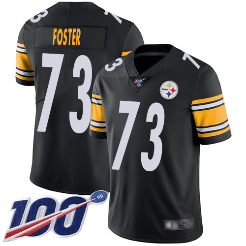 Men Pittsburgh Steelers Football #73 Limited Black Ramon Foster Home 100th Season Vapor Untouchable Nike NFL Jersey